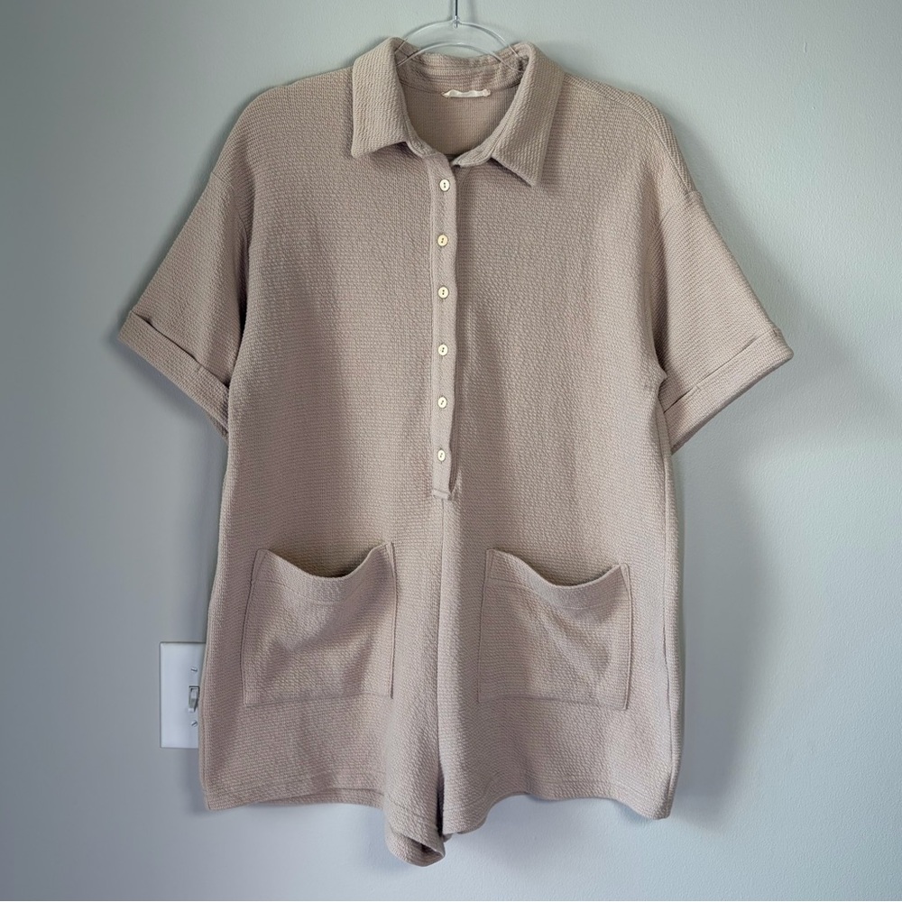 Illa Illa Tan Waffle Knit Romper